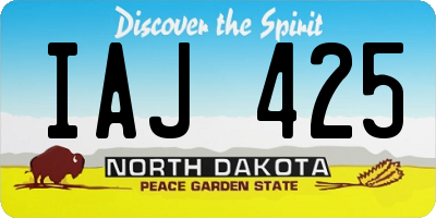 ND license plate IAJ425