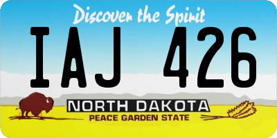 ND license plate IAJ426