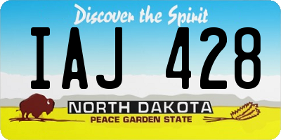 ND license plate IAJ428