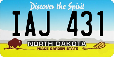 ND license plate IAJ431