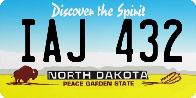 ND license plate IAJ432