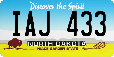 ND license plate IAJ433