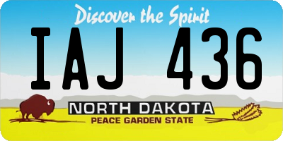 ND license plate IAJ436