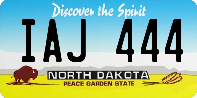 ND license plate IAJ444