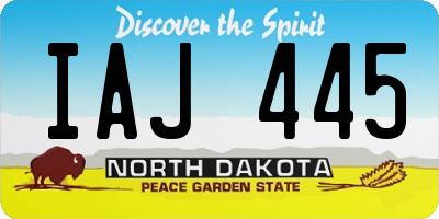 ND license plate IAJ445