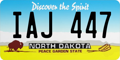 ND license plate IAJ447