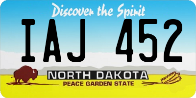 ND license plate IAJ452