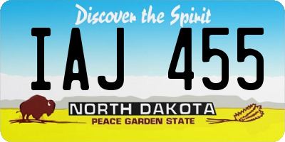 ND license plate IAJ455