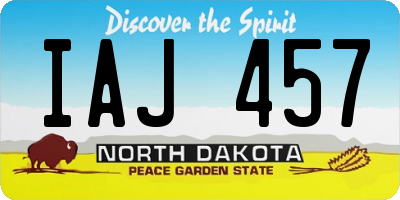 ND license plate IAJ457