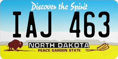 ND license plate IAJ463
