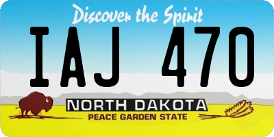 ND license plate IAJ470
