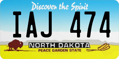 ND license plate IAJ474
