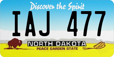 ND license plate IAJ477