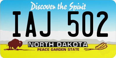 ND license plate IAJ502
