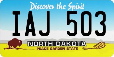 ND license plate IAJ503