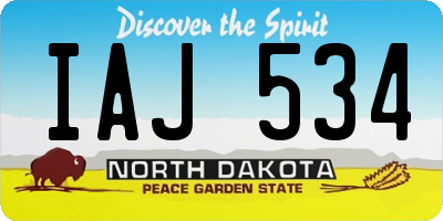 ND license plate IAJ534