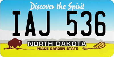 ND license plate IAJ536