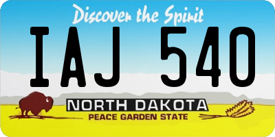 ND license plate IAJ540