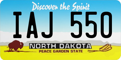 ND license plate IAJ550