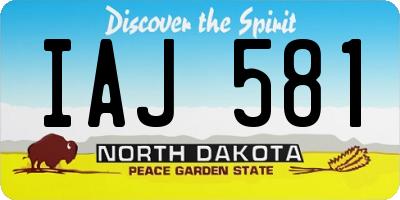 ND license plate IAJ581