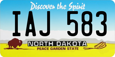 ND license plate IAJ583