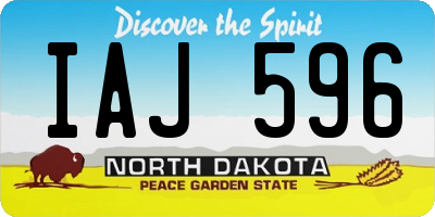 ND license plate IAJ596