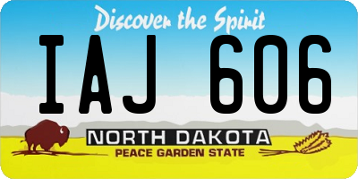 ND license plate IAJ606