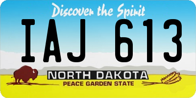 ND license plate IAJ613