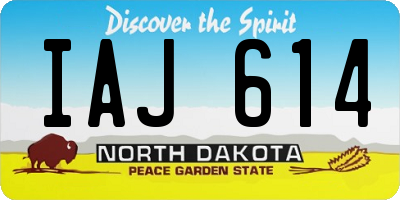 ND license plate IAJ614