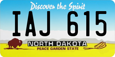 ND license plate IAJ615