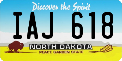 ND license plate IAJ618