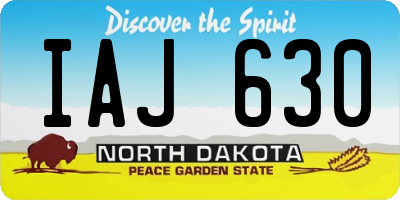 ND license plate IAJ630