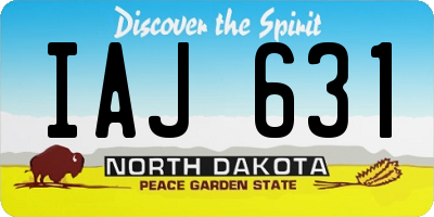 ND license plate IAJ631