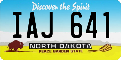 ND license plate IAJ641
