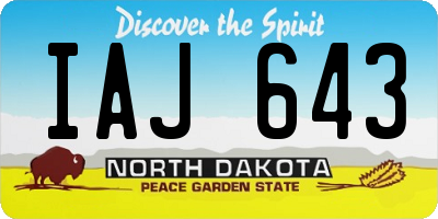 ND license plate IAJ643