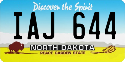ND license plate IAJ644