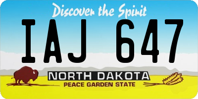 ND license plate IAJ647