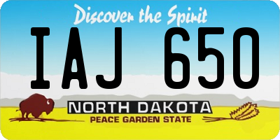 ND license plate IAJ650