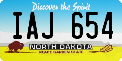 ND license plate IAJ654