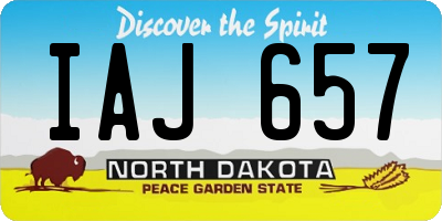 ND license plate IAJ657