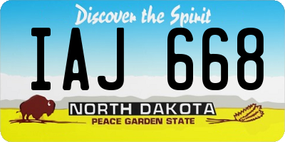 ND license plate IAJ668