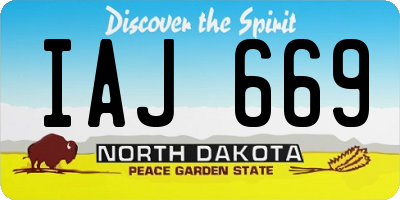 ND license plate IAJ669