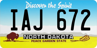 ND license plate IAJ672