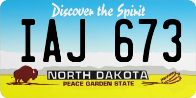 ND license plate IAJ673