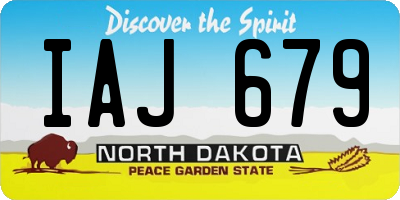 ND license plate IAJ679