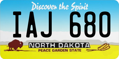ND license plate IAJ680