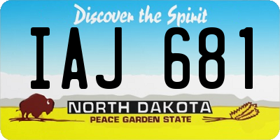 ND license plate IAJ681