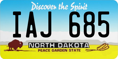 ND license plate IAJ685