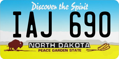 ND license plate IAJ690