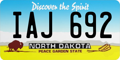 ND license plate IAJ692
